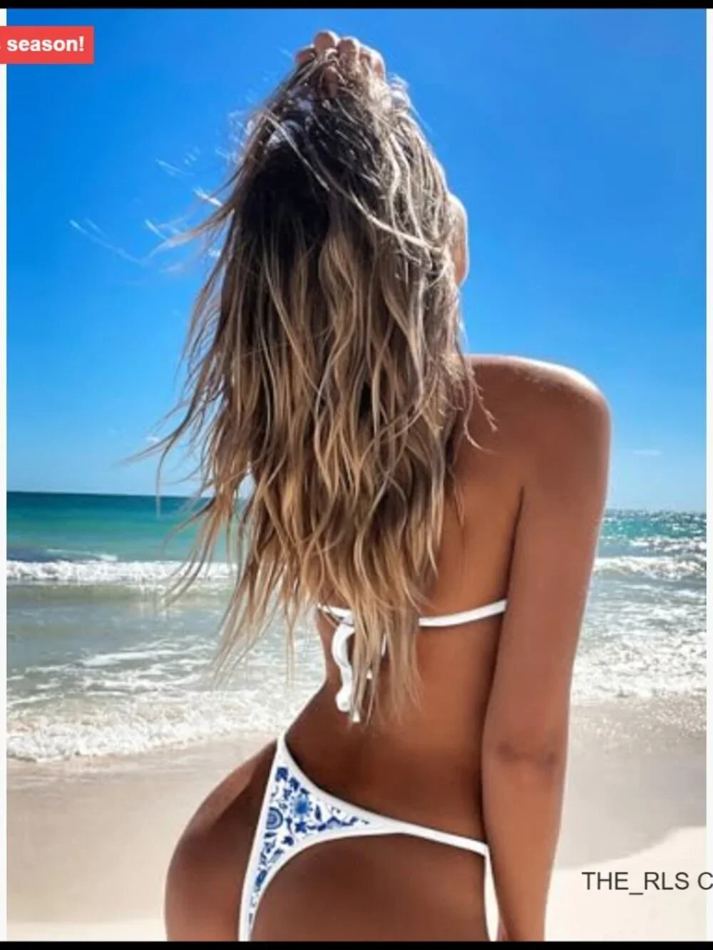 Triangle Thong Bikini Set with Ribbed Fabric and Metal Rings